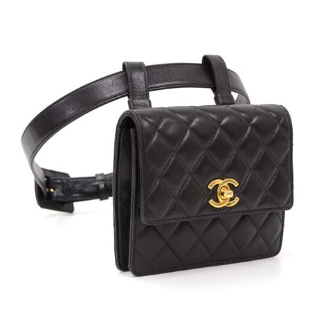 chanel vintage quilted waist bag